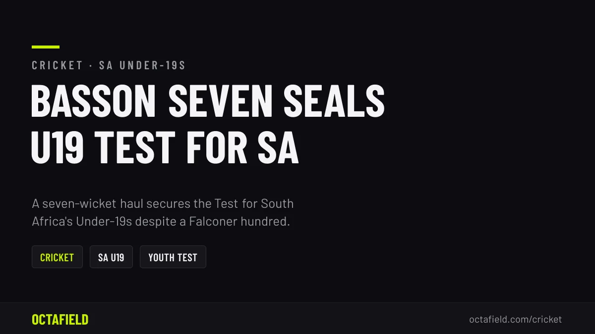 Basson Seven-Wicket Haul Seals Test Win for SA U19s