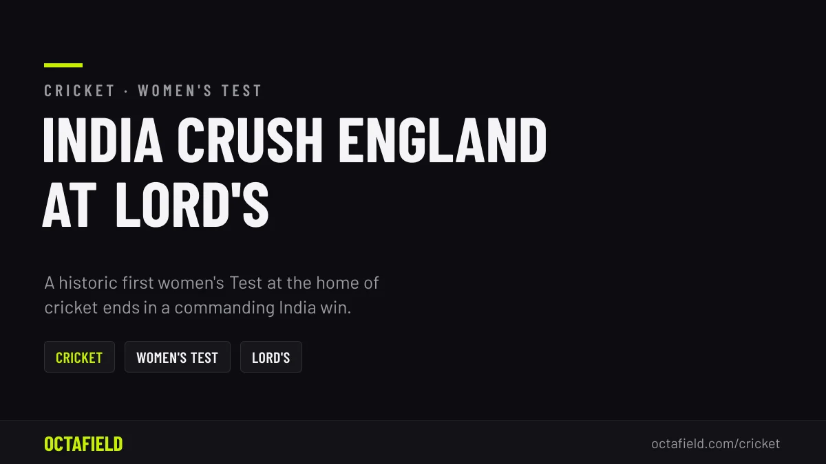 India Beat England by 270 Runs in Historic Lord's Women's Test