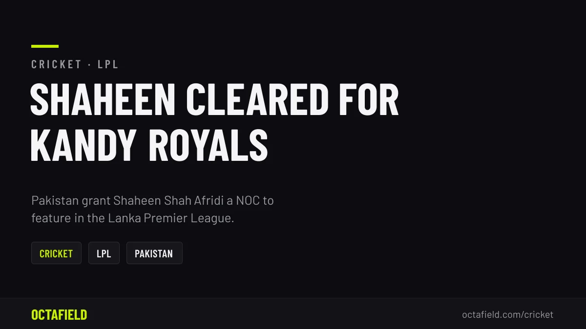 Shaheen Afridi Gets NOC for Kandy Royals LPL 2025